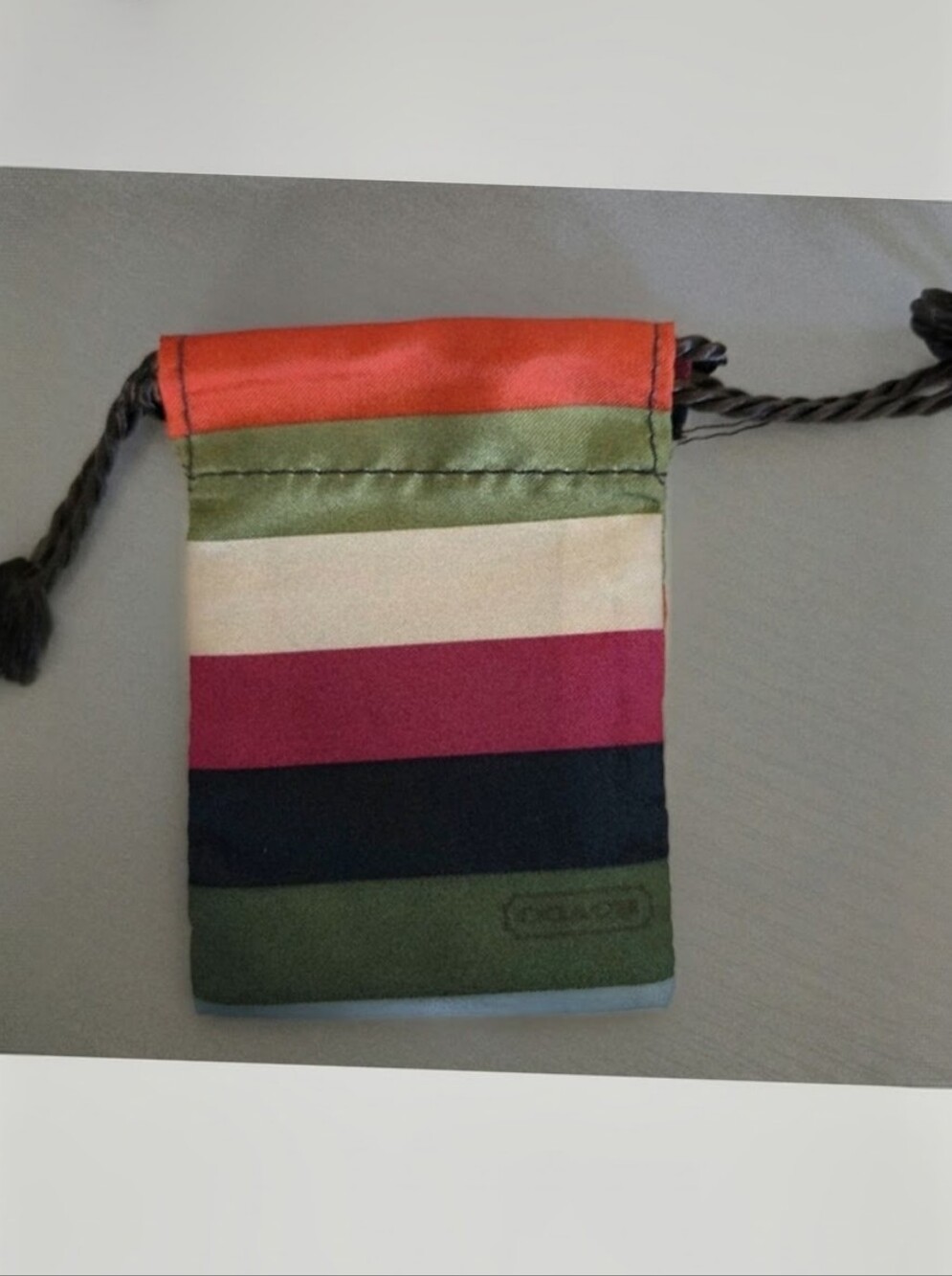 Coach Rare Legacy Striped Small Drawstring Pouch EUC No Call Outs